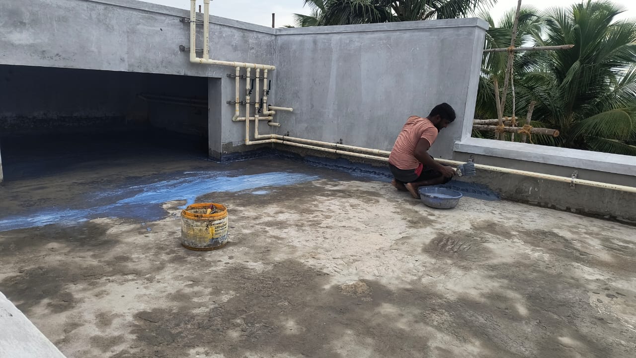 Bathroom waterproofing membrane application